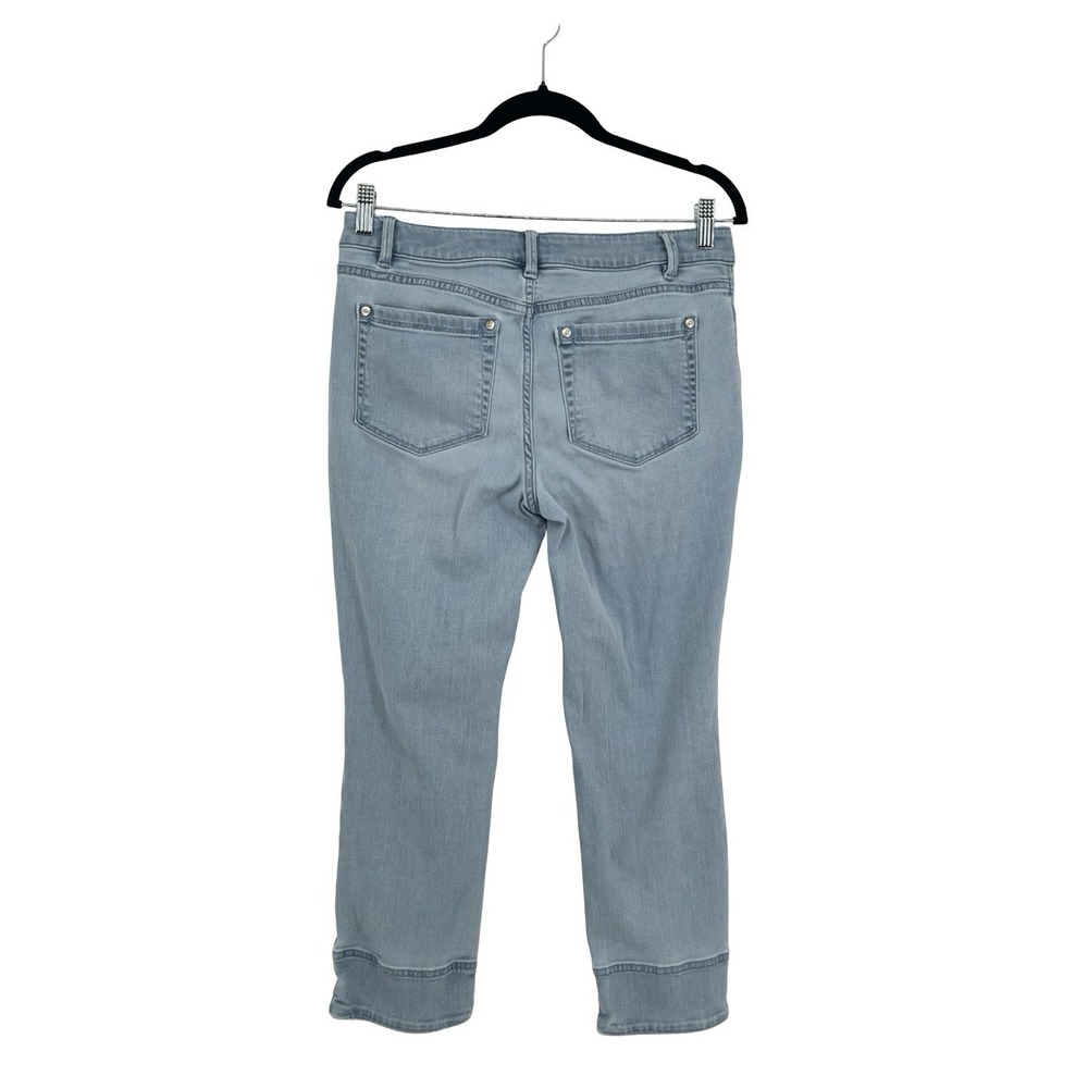 J Jill Authentic Fit Cropped Jeans Women 6 Light Wash Raw Hem Straight Capri - Picture 2 of 7